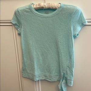 Athleta girl mint green shirt with side tie